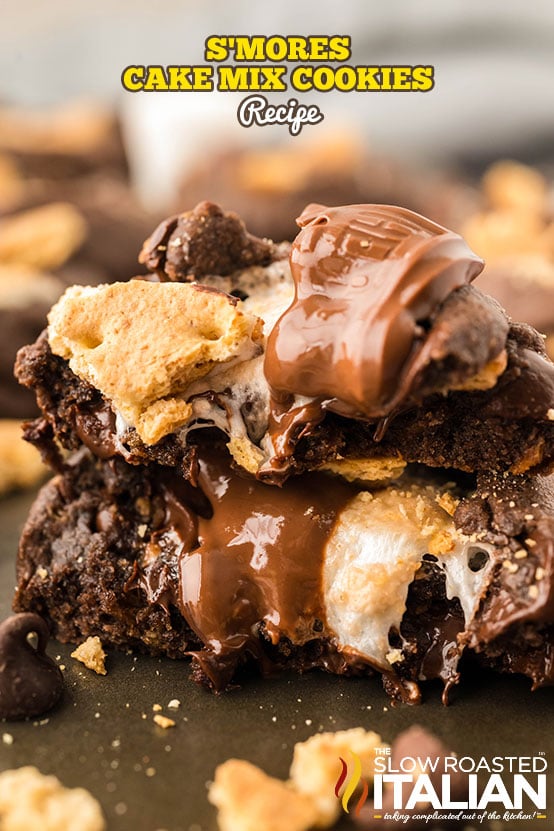 titled: S'mores Cake Mix Cookies Recipe