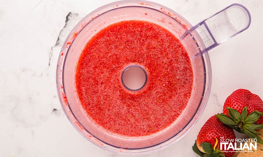 strawberry mixture for strawberry cheesecake ice cream