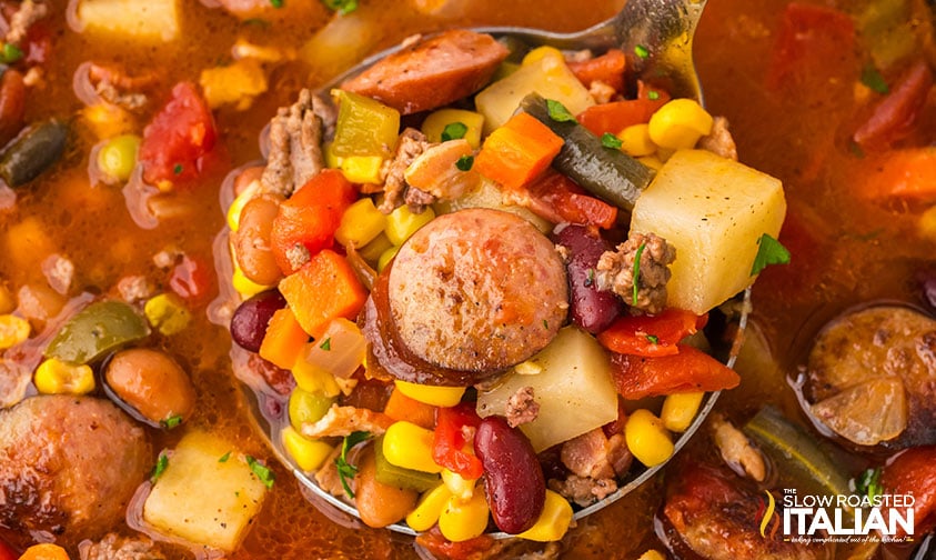 closeup of cowboy stew