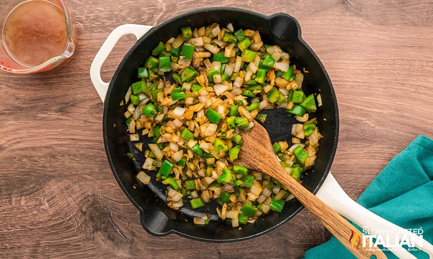 sauteed veggies in a skillet