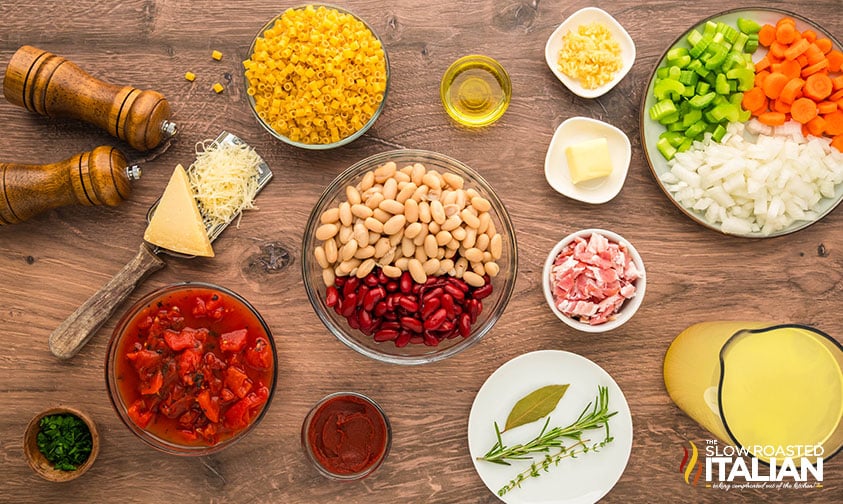 ingredients for italian pasta fagioli recipe