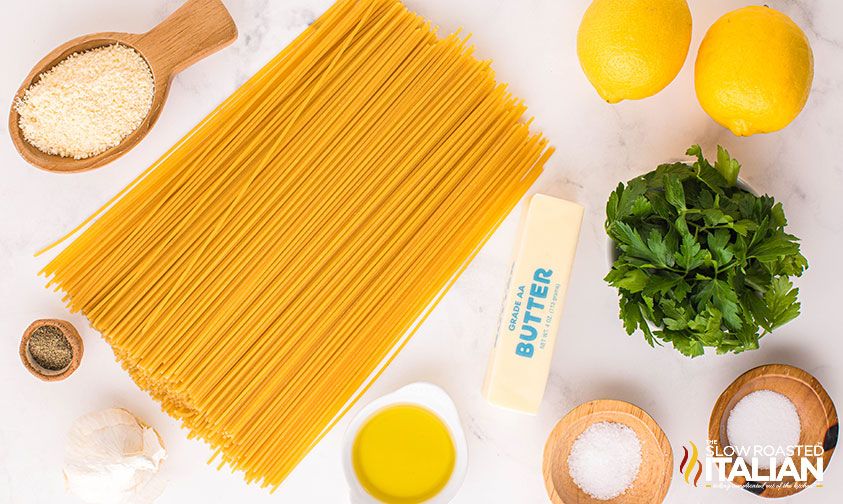 ingredients for lemon pasta recipe