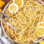 top view of lemon pasta recipe