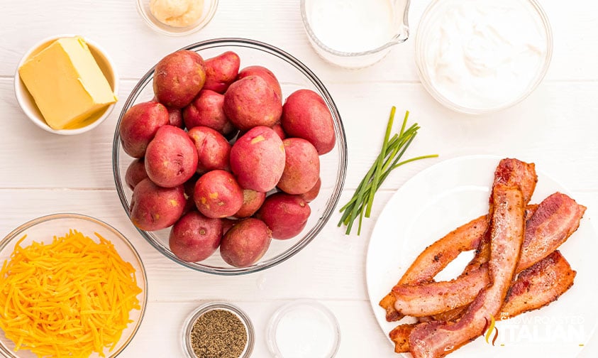 ingredients for loaded mashed potatoes