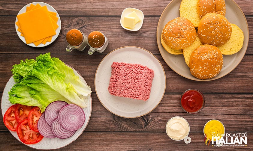 ingredients for stovetop burgers