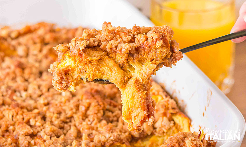 spoonful of pumpkin pie french toast casserole