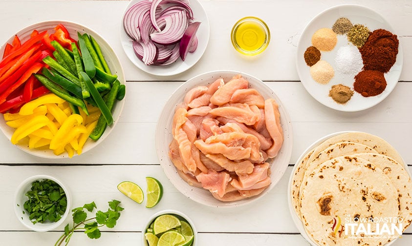 ingredients for sheet pan chicken fajitas