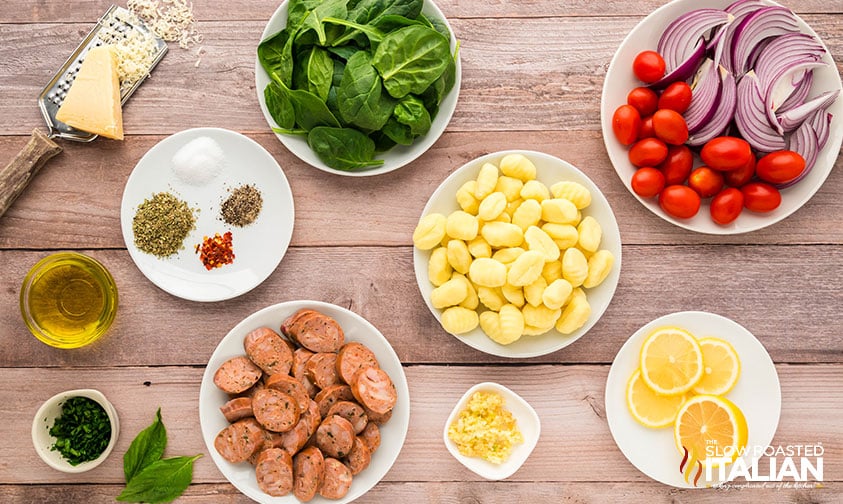 ingredients for sheet pan gnocchi