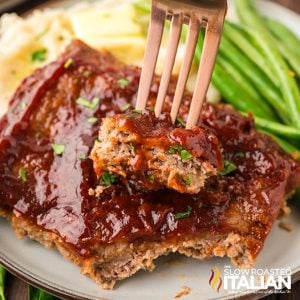 closeup of best meatloaf recipe