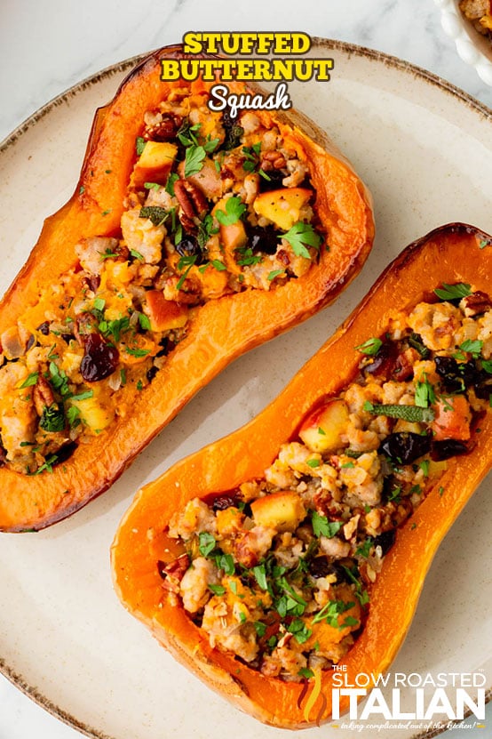 titled: Stuffed Butternut Squash
