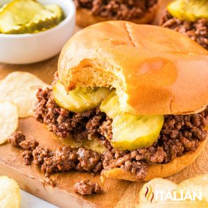 closeup of easy sloppy joe