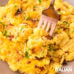 closeup of baked mashed potatoes