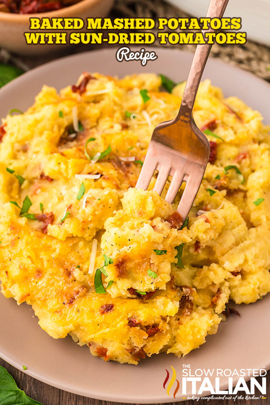titled: Baked Mashed Potatoes With Sun-Dried Tomatoes Recipe