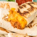 closeup of bean and cheese burritos