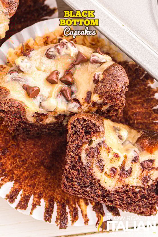 titled: Black Bottom Cupcakes