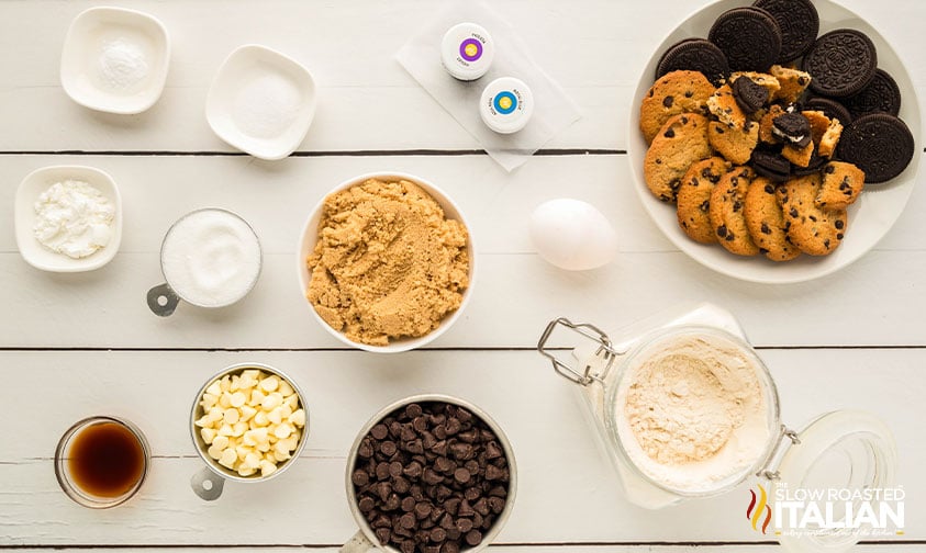 ingredients for cookie monster cookies