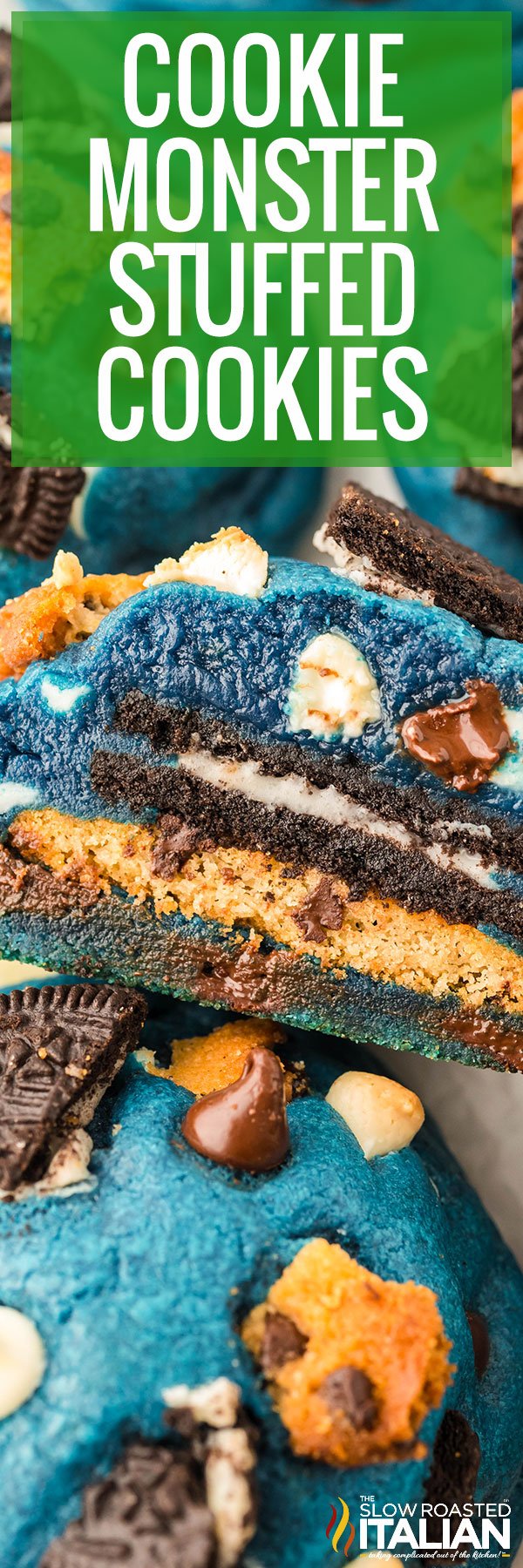 Cookie Monster Stuffed Cookies -PIN