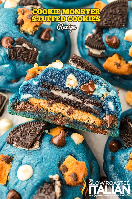 titled: Cookie Monster Stuffed Cookies