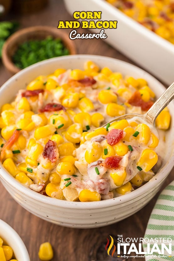 titled: Corn and Bacon Casserole