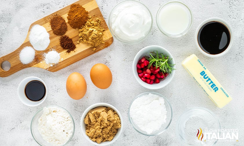 ingredients for gingerbread bundt cake