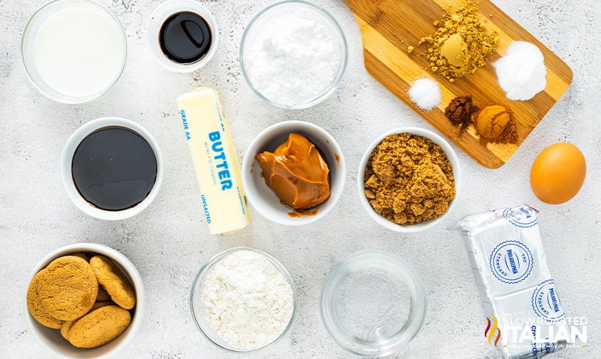 measured ingredients for gingerbread layer cake