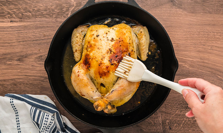 basting lemon roasted chicken
