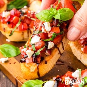 closeup of bruschetta recipe