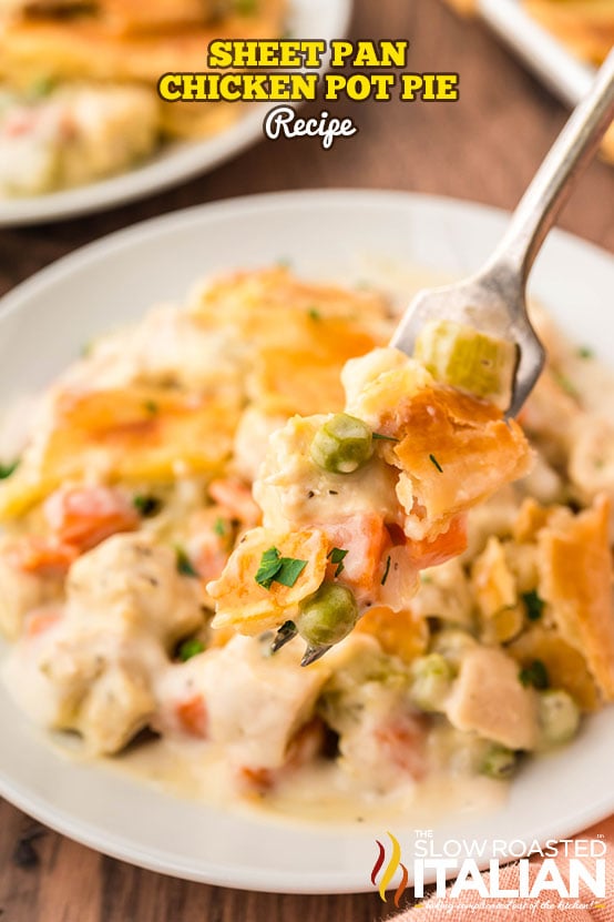 titled: Sheet Pan Chicken Pot Pie Recipe
