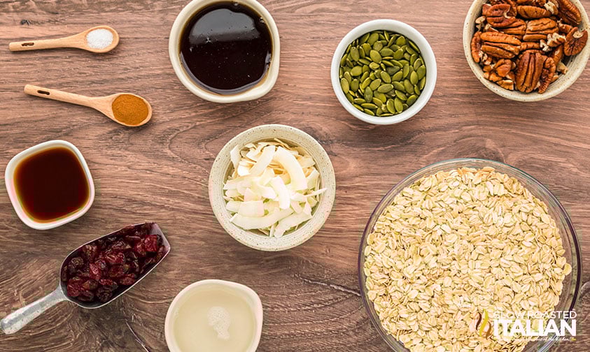 ingredients for homemade granola