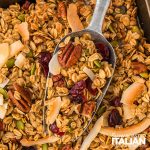 closeup of homemade granola recipe