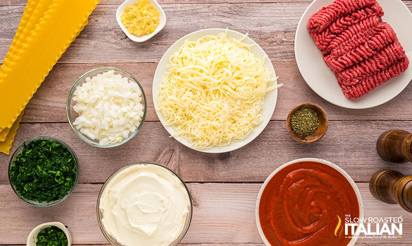 ingredients for sheet pan lasagna recipe