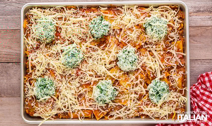layered sheet pan lasagna