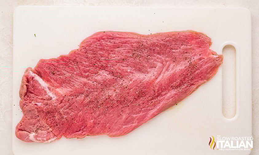 sliced and seasoned pork tenderloin