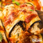 closeup of eggplant rollatini
