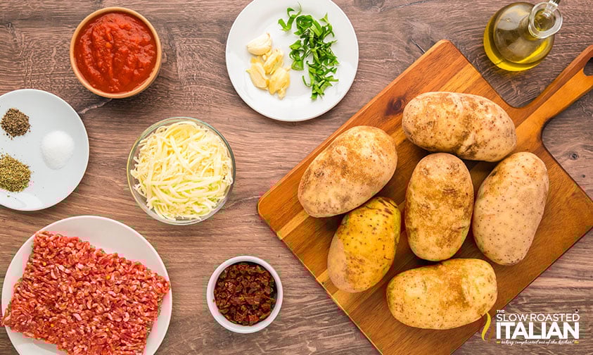 ingredients for Italian potato skins recipe