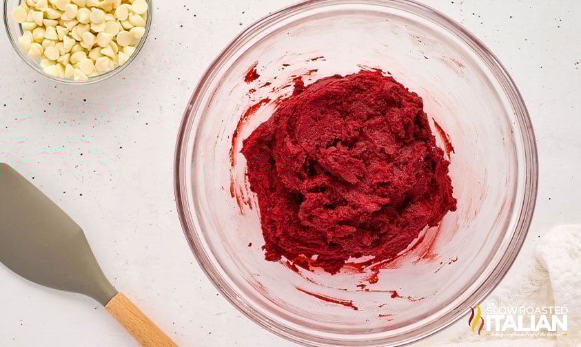 cake mix added to dough for red velvet cake mix cookies