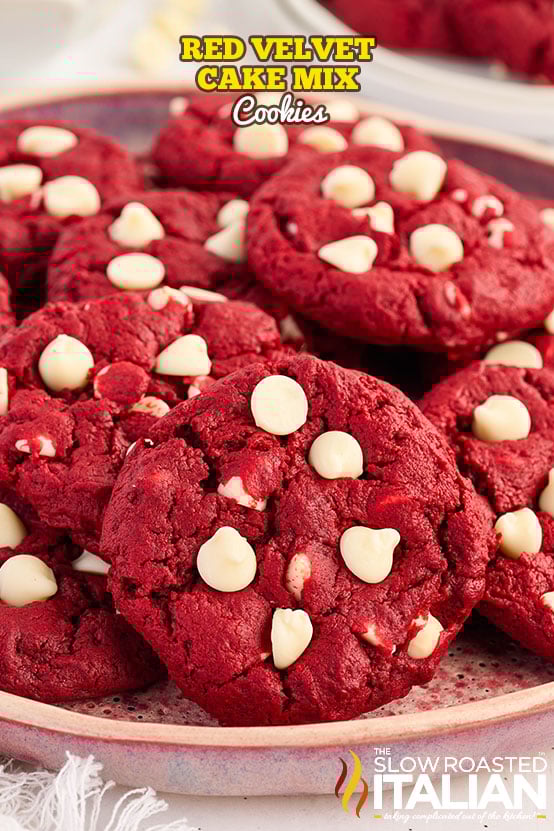 titled: Red Velvet Cake Mix Cookies