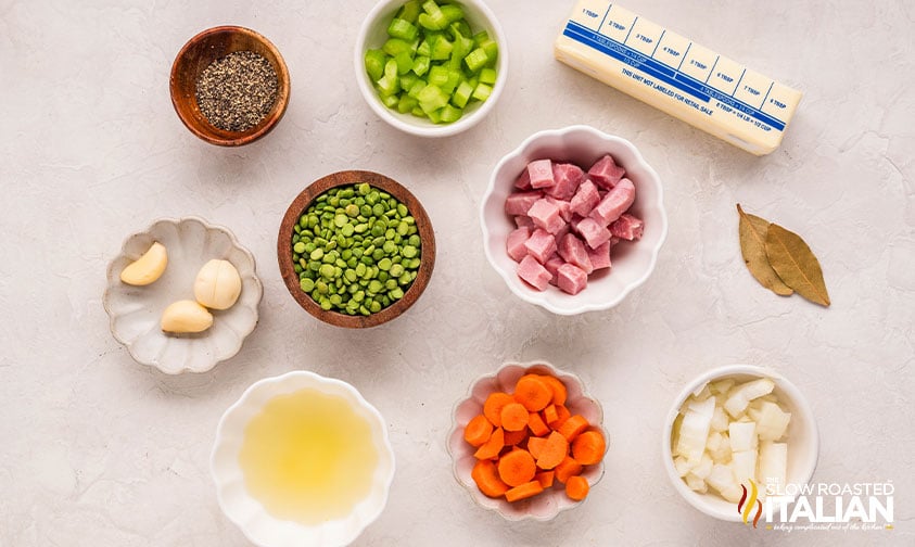 ingredients for split pea and ham soup recipe