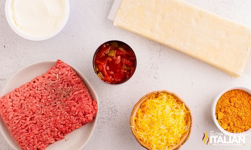 ingredients for taco pinwheels