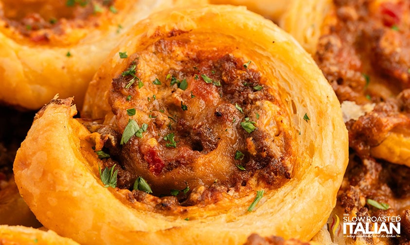 closeup of taco pinwheels