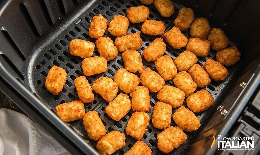 crispy tater tots in air fryer basket