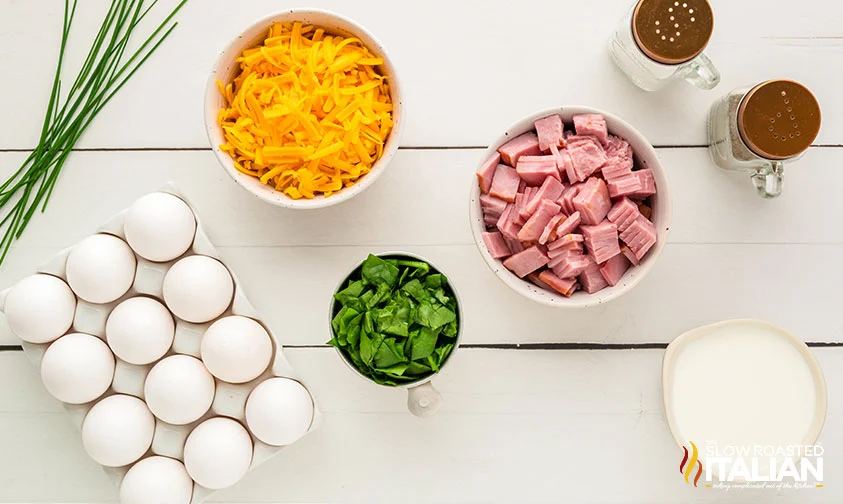 ingredients to make sheet pan eggs recipe