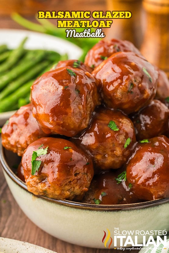 titled image: Balsamic Glazed Meatloaf Meatballs