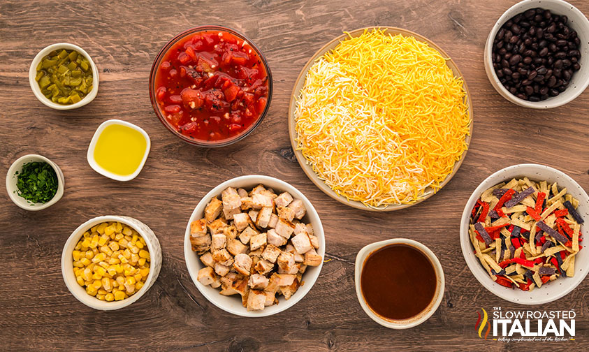 ingredients for chicken enchilada skillet