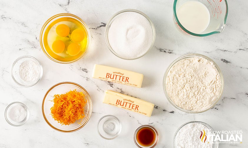 ingredients for orange pound cake recipe
