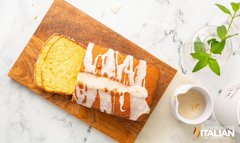 top view of orange pound cake