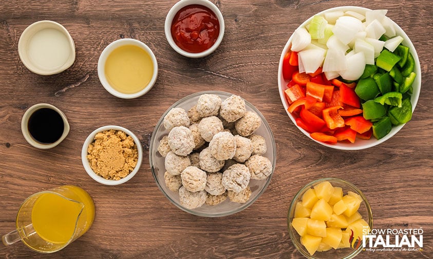 ingredients for sweet and sour meatballs
