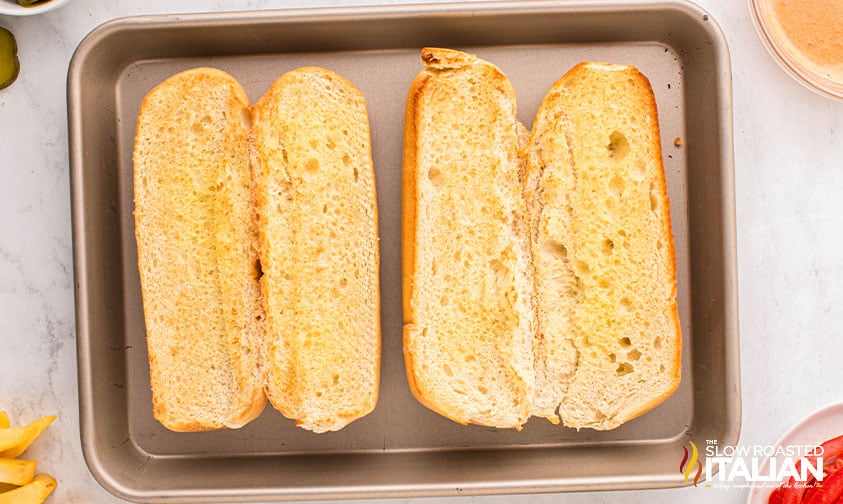toasted submarine rolls for gatsby sandwich