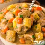 closeup of pork stew in a bowl