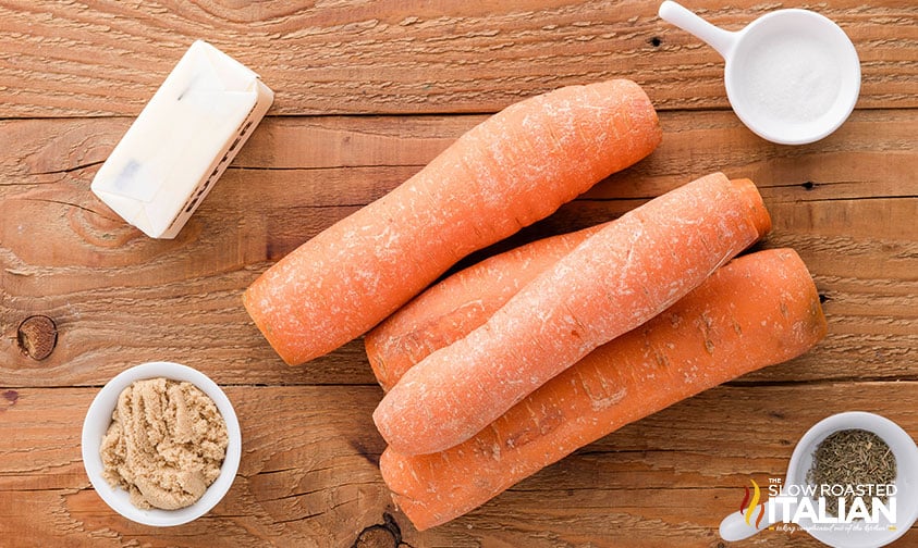 ingredients for brown sugar roasted carrots